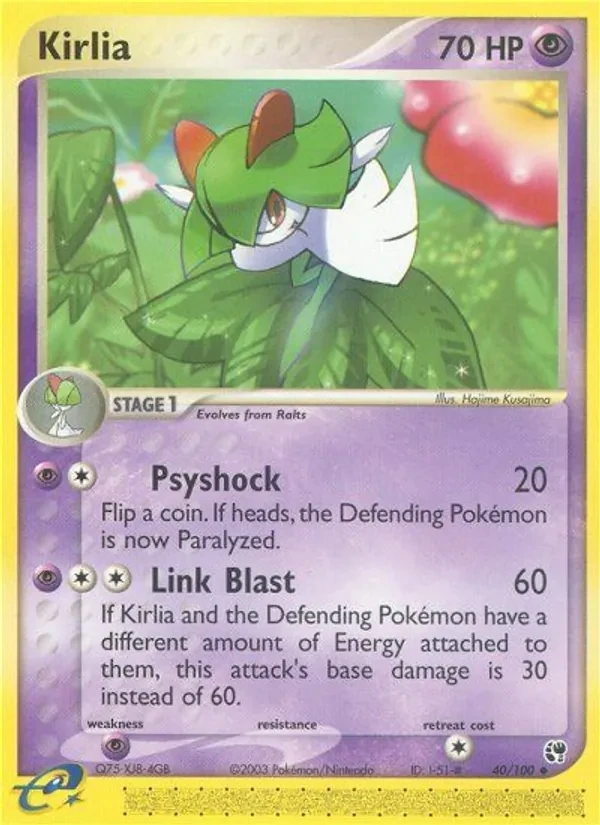 Kirlia 40/100 Sandstorm Pokémon card