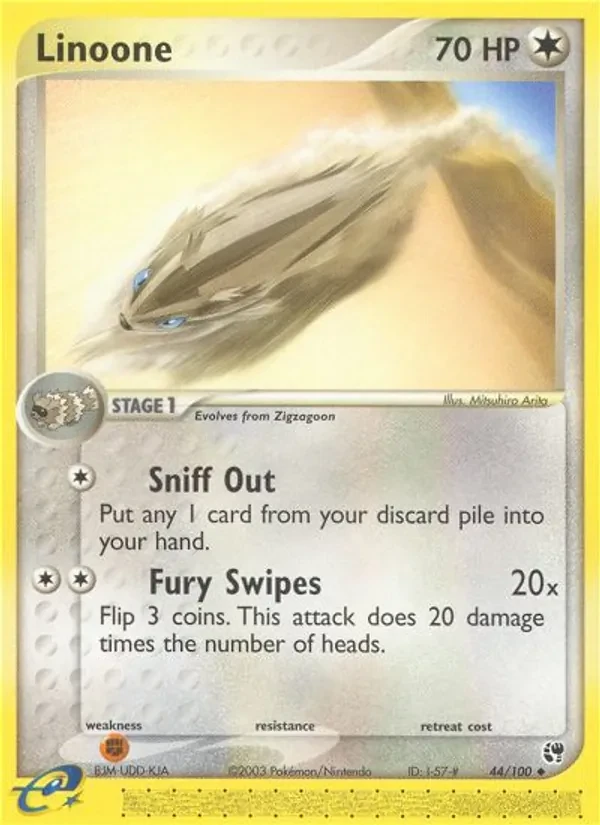 Linoone 44/100 Sandstorm Pokémon card