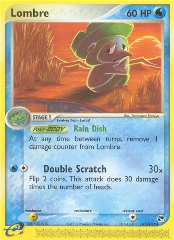 Lombre 45/100 Sandstorm Pokémon card