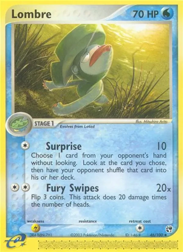 Lombre 46/100 Sandstorm Pokémon Karte