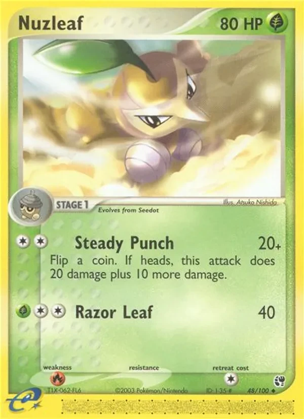 Nuzleaf 48/100 Sandstorm Pokémon card