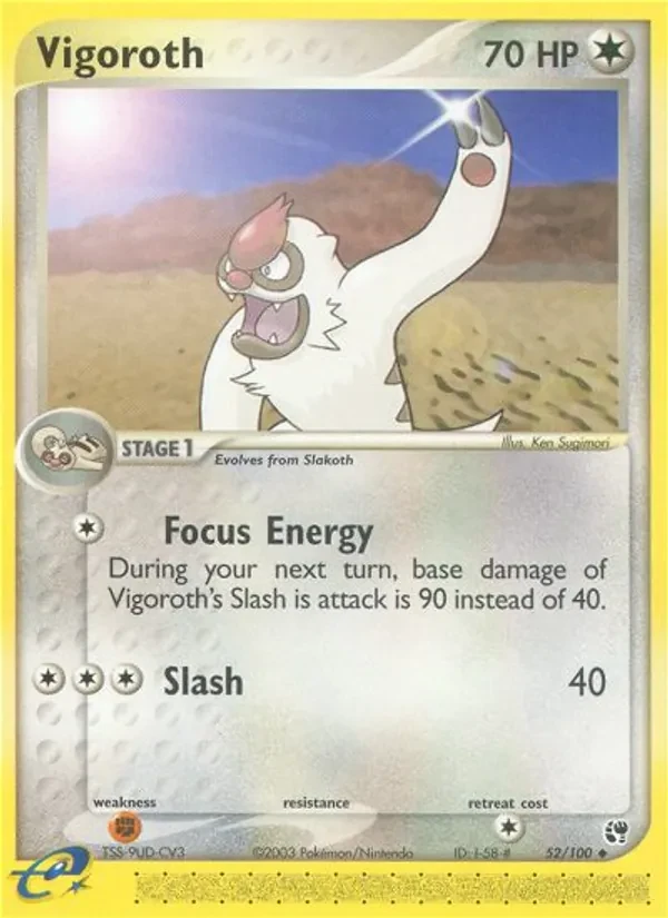 Vigoroth 52/100 Sandstorm Pokémon card