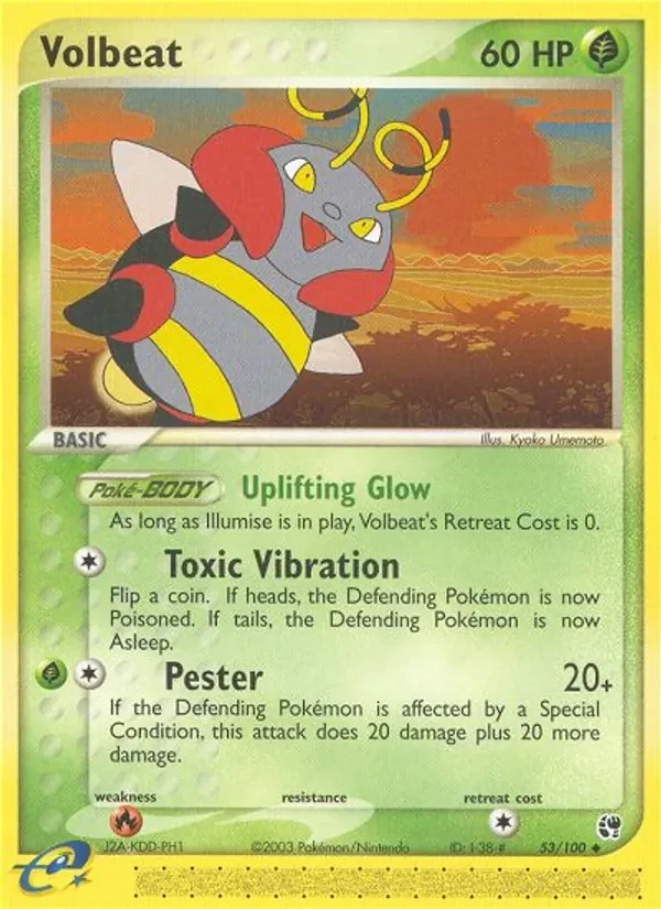 Volbeat 53/100 Sandstorm Pokémon card