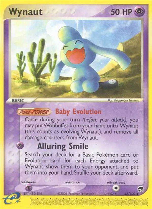 Wynaut 54/100 Sandstorm Pokémon card