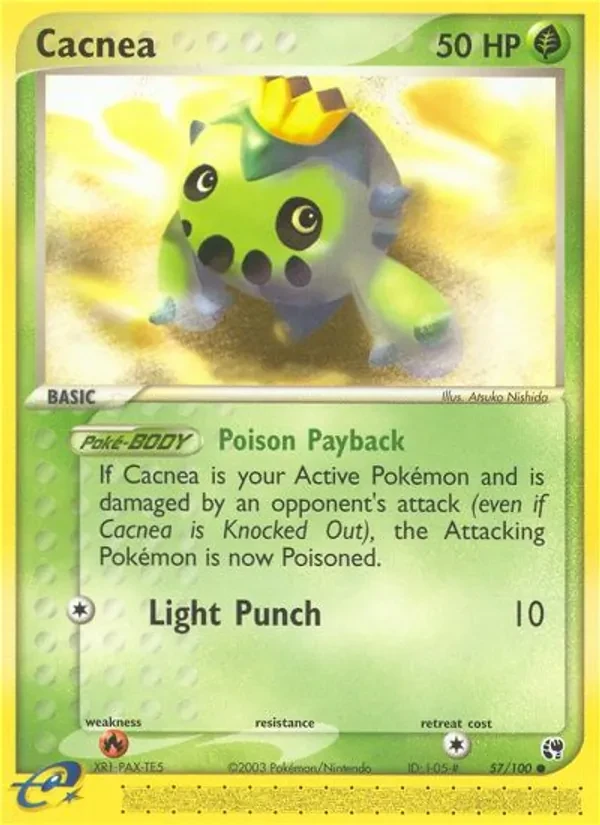Cacnea 57/100 Sandstorm Pokémon card