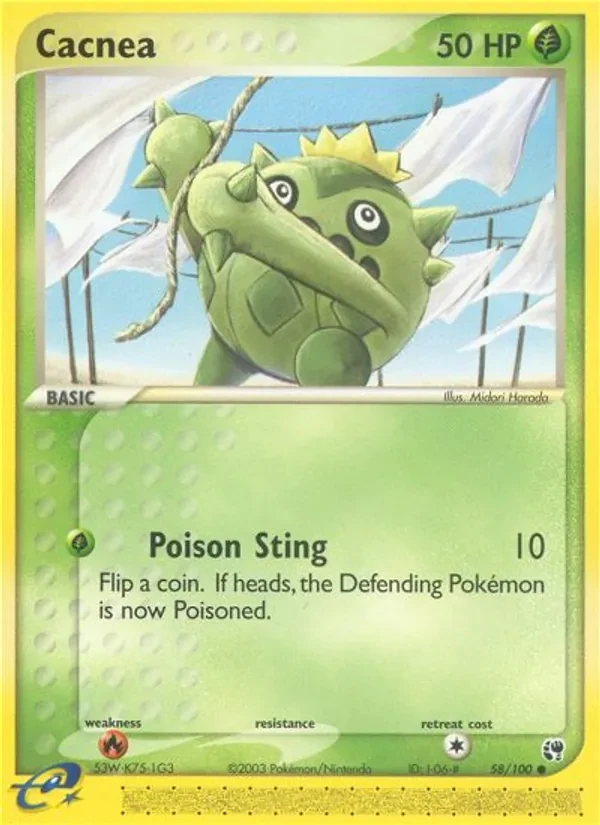 Cacnea 58/100 Sandstorm Pokémon card