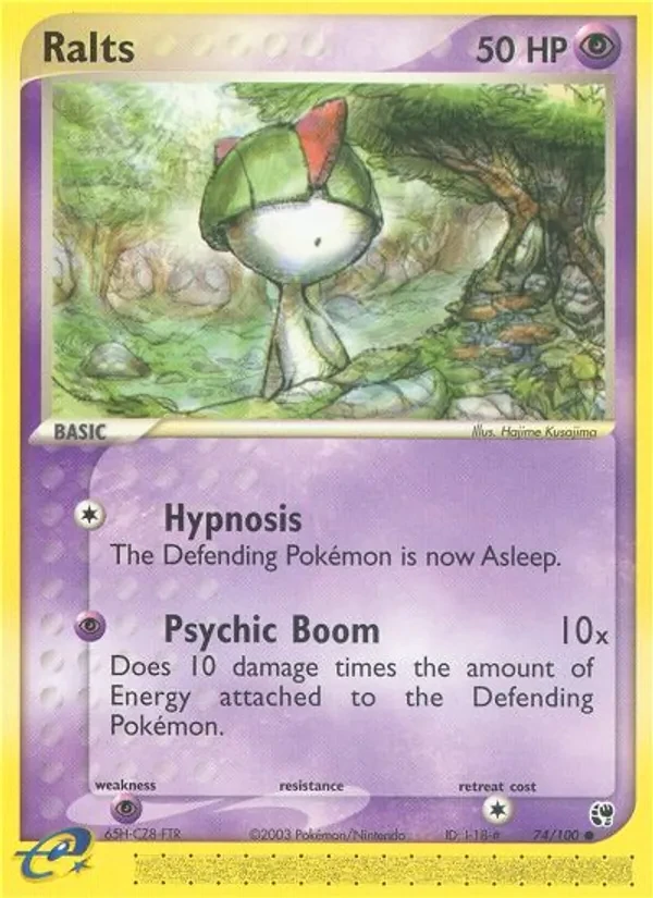 Ralts 74/100 Sandstorm Pokémon card