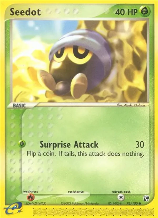 Seedot 76/100 Sandstorm Pokémon Karte