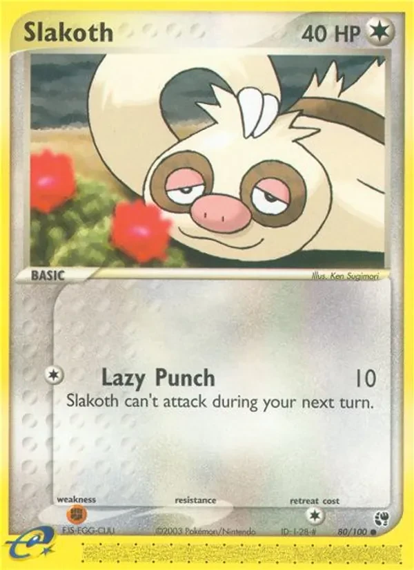 Slakoth 80/100 Sandstorm Pokémon card