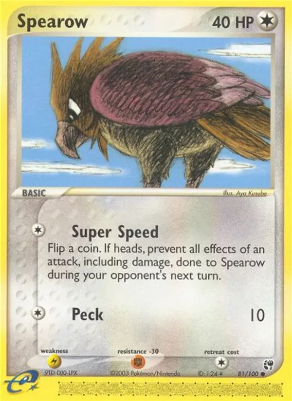 Spearow 81/100 Sandstorm Pokémon card