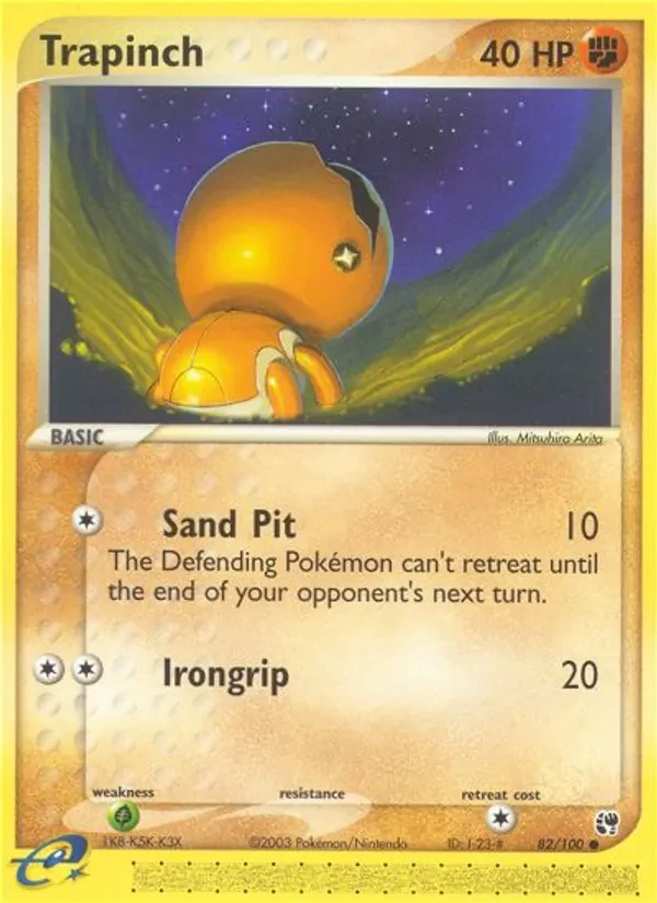 Trapinch 82/100 Sandstorm Pokémon card