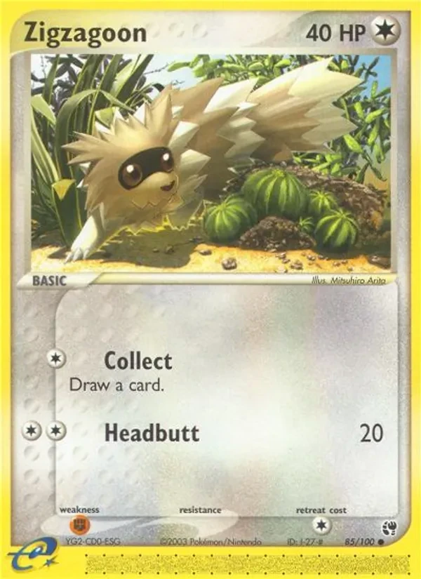 Zigzagoon 85/100 Sandstorm Pokémon card