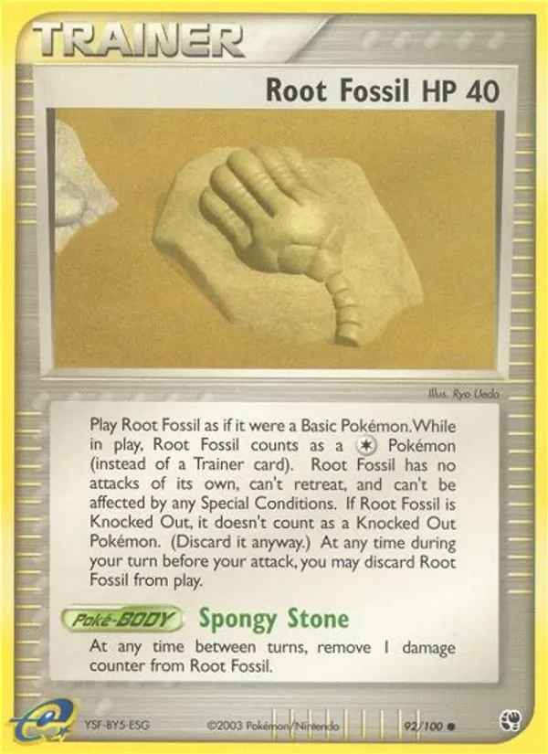 Root Fossil 92/100 Sandstorm Pokémon Karte