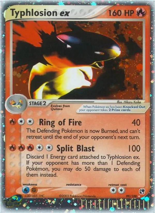 Typhlosion ex 99/100 Sandstorm Pokémon card