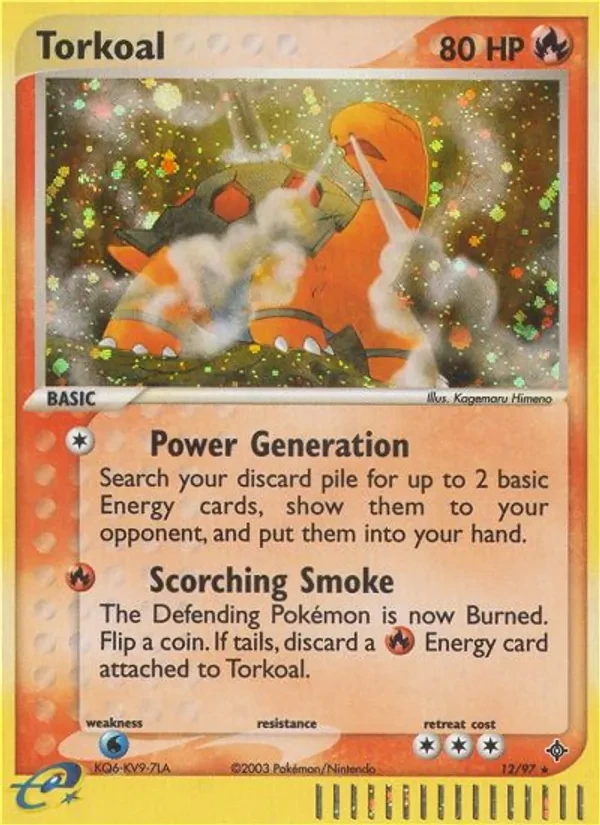 Torkoal 12/97 Dragon Pokémon card