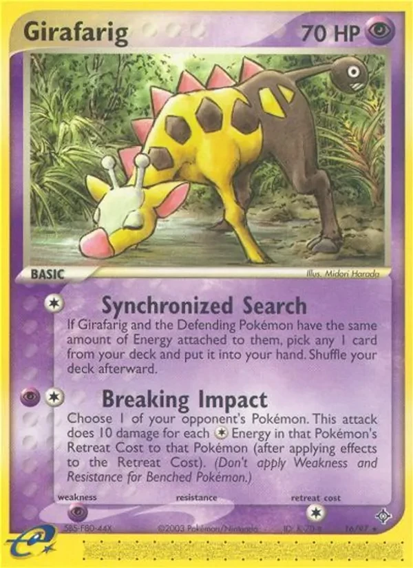 Girafarig 16/97 Dragon Pokémon card