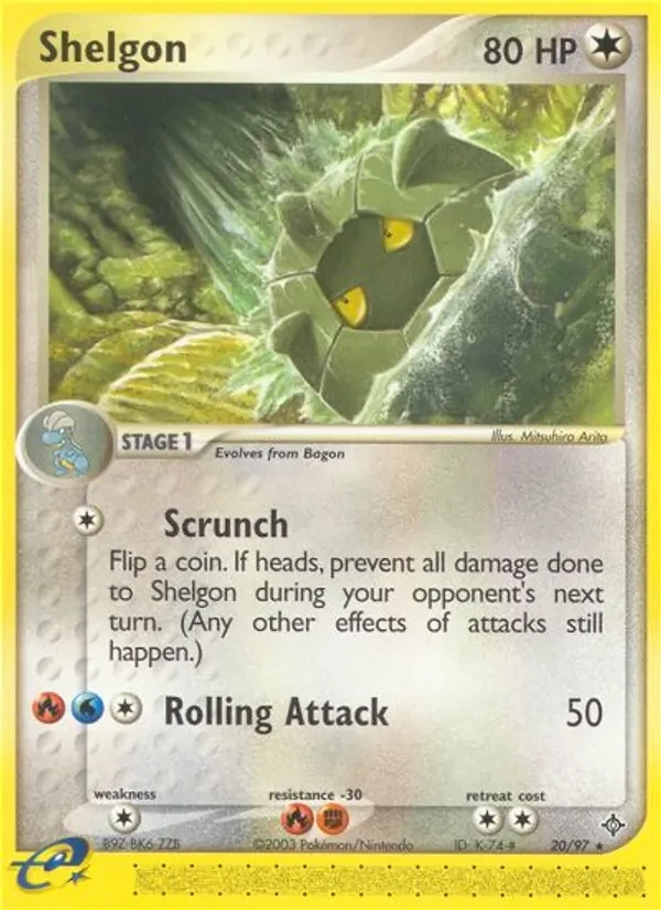 Shelgon 20/97 Dragon Pokémon kaart