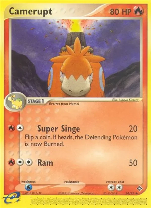 Camerupt 24/97 Dragon Pokémon card