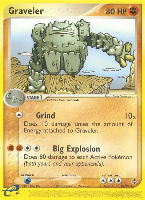 Graveler 29/97 Dragon Pokémon card