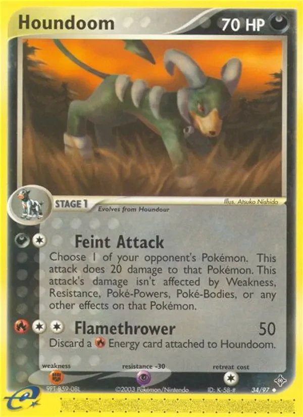 Houndoom 34/97 Dragon Pokémon Karte