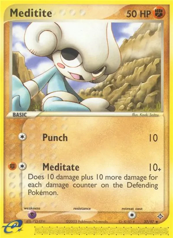 Meditite 37/97 Dragon Pokémon card
