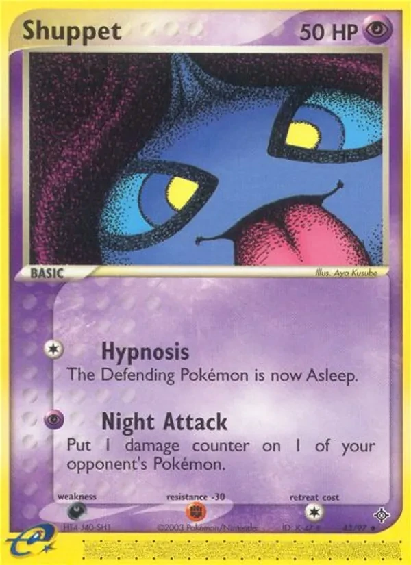 Shuppet 43/97 Dragon Pokémon kaart