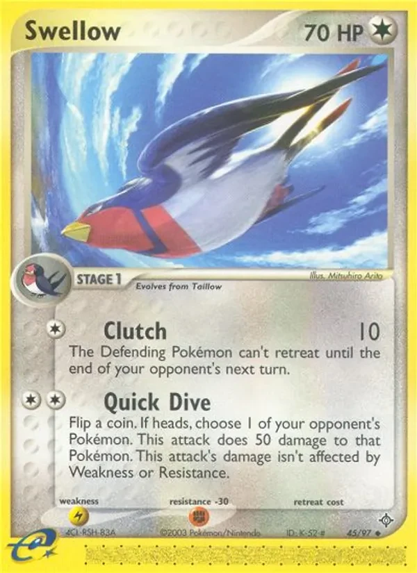 Carta Pokémon Swellow 45/97 Dragon