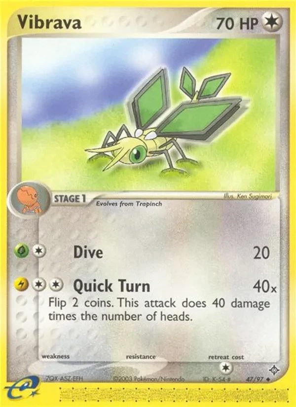 Vibrava 47/97 Dragon Pokémon card