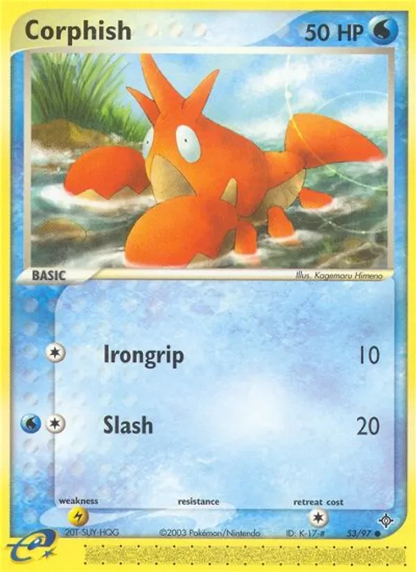 Corphish 53/97 Dragon Pokémon card
