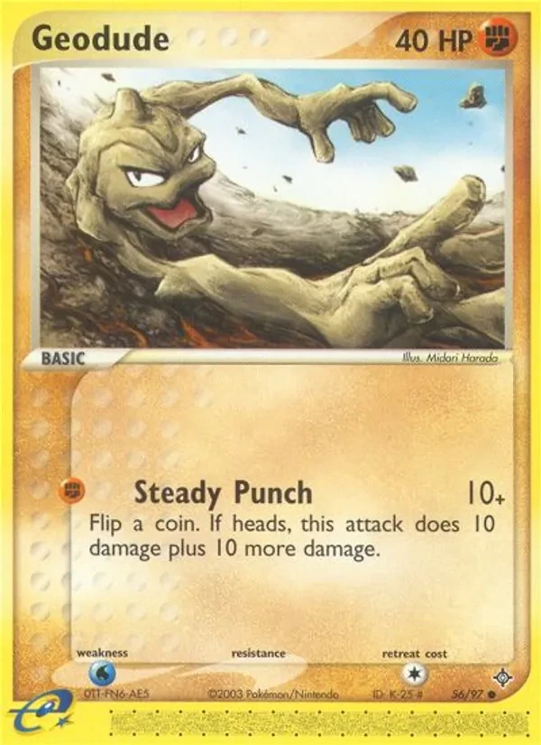 Geodude 56/97 Dragon Pokémon card