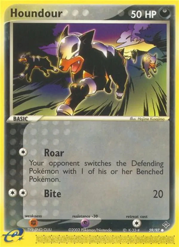 Houndour 59/97 Dragon Pokémon card