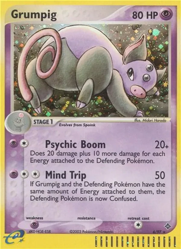 Grumpig 6/97 Dragon Pokémon card