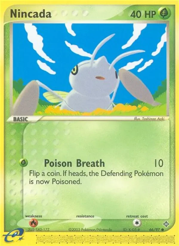 Nincada 66/97 Dragon Pokémon Karte