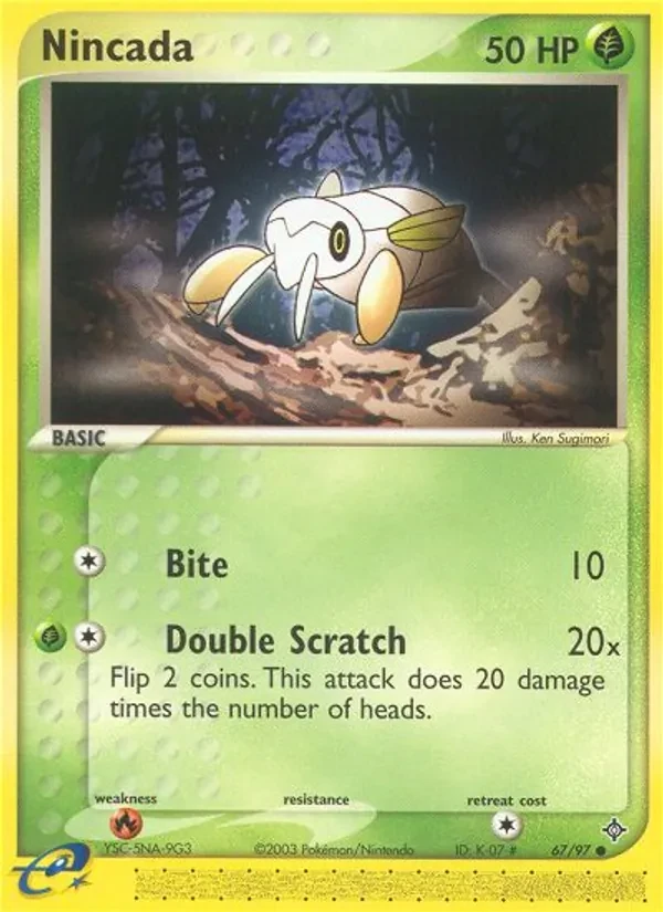 Nincada 67/97 Dragon Pokémon Karte