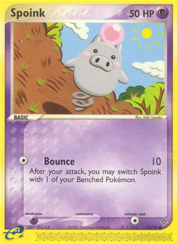 Spoink 73/97 Dragon Pokémon card