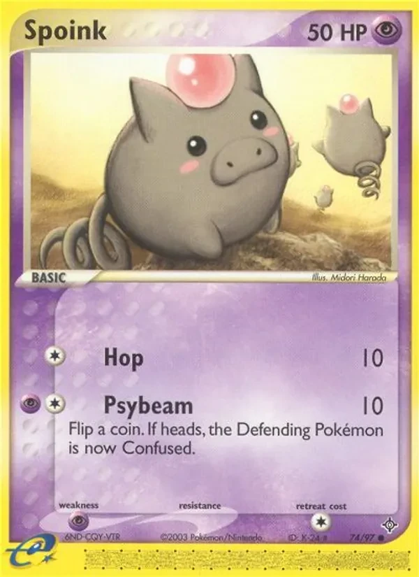 Spoink 74/97 Dragon Pokémon card