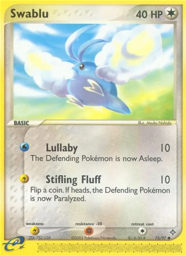 Swablu 75/97 Dragon Pokémon Karte