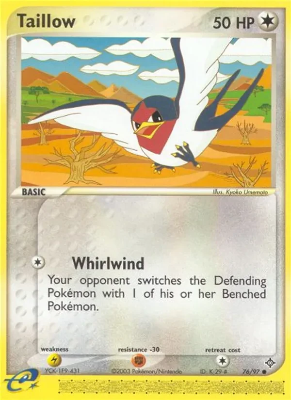Taillow 76/97 Dragon Pokémon card
