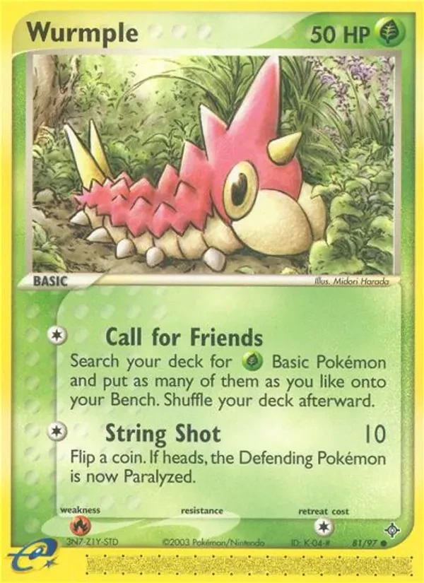 Wurmple 81/97 Dragon Pokémon card