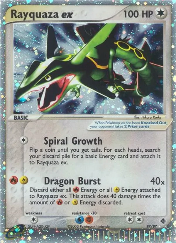 Rayquaza ex 97/97 Dragon Pokémon card