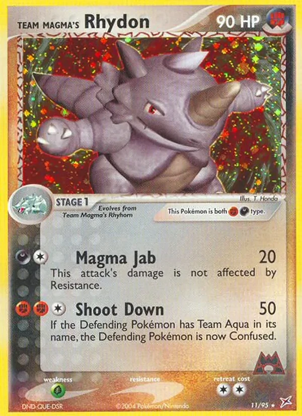 Team Magma's Rhydon 11/95 Team Magma vs Team Aqua Pokémon Karte