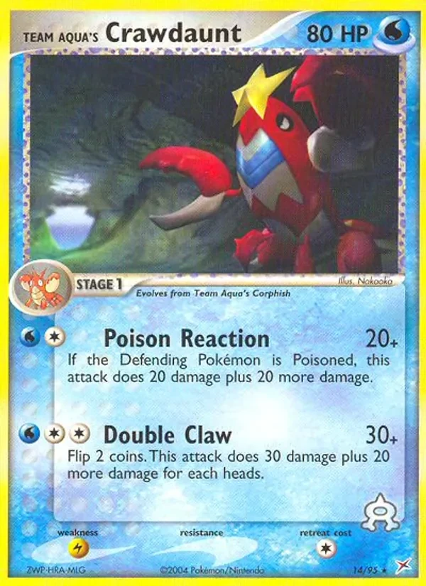 Team Aqua's Crawdaunt 14/95 Team Magma vs Team Aqua Pokémon card