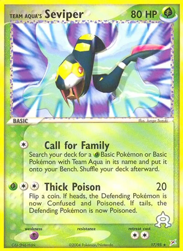 Carta Pokémon Team Aqua's Seviper 17/95 Team Magma vs Team Aqua