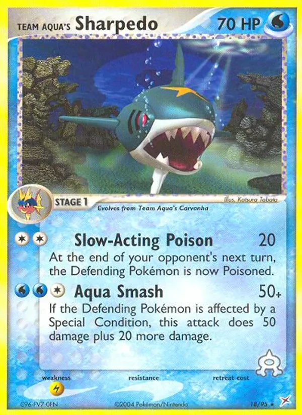 Team Aqua's Sharpedo 18/95 Team Magma vs Team Aqua Pokémon Karte