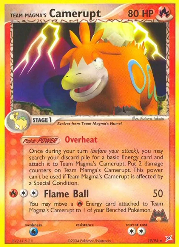 Team Magma's Camerupt 19/95 Team Magma vs Team Aqua Pokémon card
