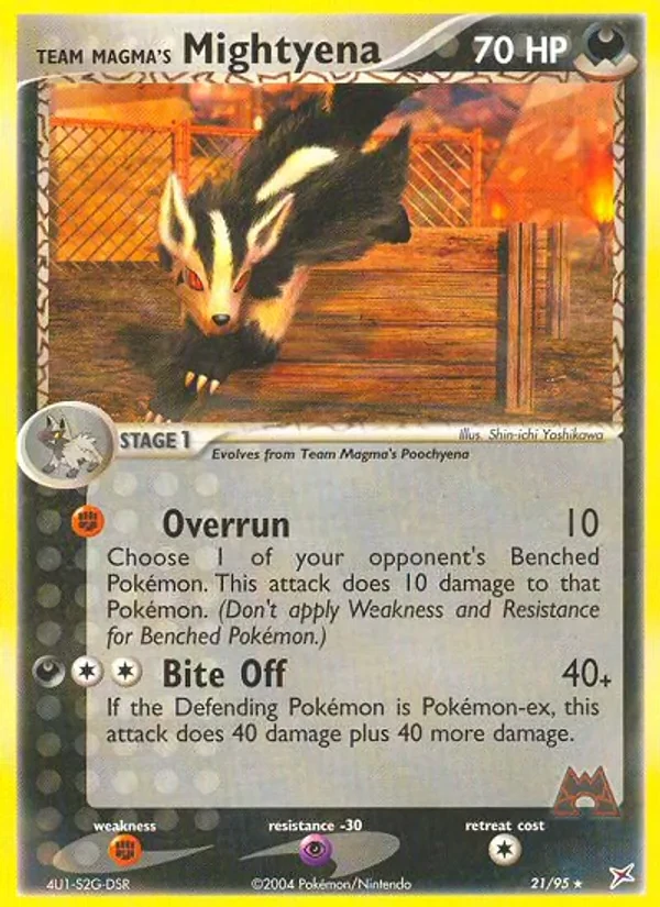 Team Magma's Mightyena 21/95 Team Magma vs Team Aqua Pokémon card