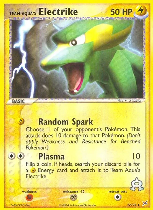 Team Aqua's Electrike 27/95 Team Magma vs Team Aqua Pokémon Karte