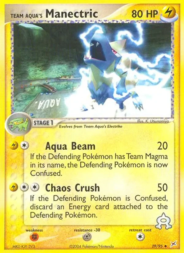 Team Aqua's Manectric 29/95 Team Magma vs Team Aqua Pokémon card