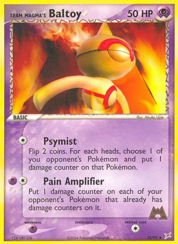 Team Magma's Baltoy 32/95 Team Magma vs Team Aqua Pokémon card