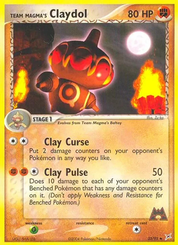 Team Magma's Claydol 33/95 Team Magma vs Team Aqua Pokémon card